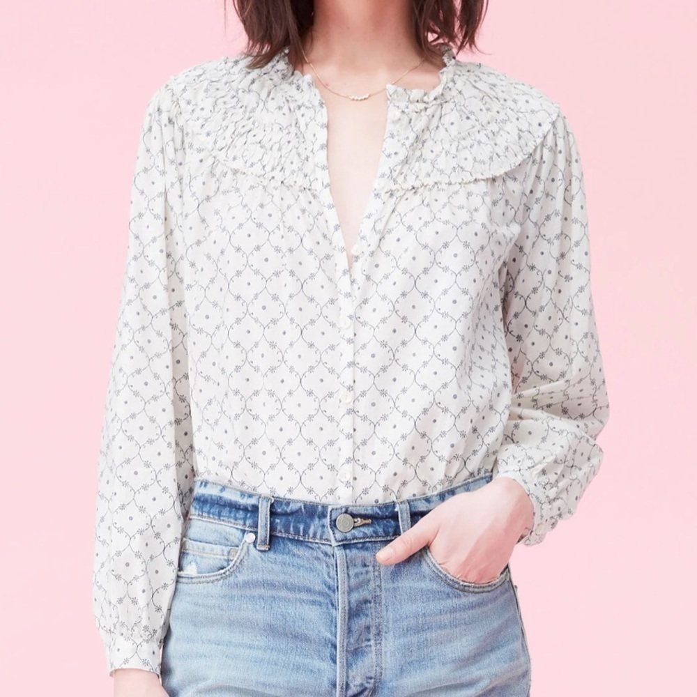 Rebecca Taylor | La Vie Trellis Voile Top in Creamsicle Combo Small